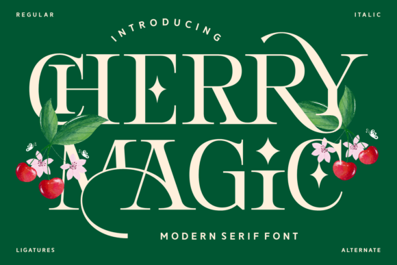 Cherry Magic Typeface: Elegant Serif Fonts for Handmade Branding