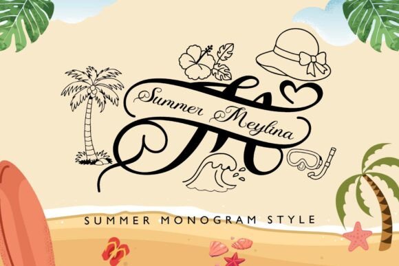 Summer Meylina Monogram: A Premium Script Handwritten Font for Makers